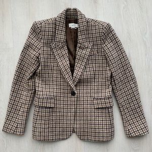 Isabel Marant Etoile Veste Charly Kerstin Beige Brown Check Blazer
